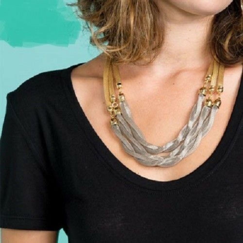 Park Lane "LYFE" Gold & Silver Open Mesh Necklace